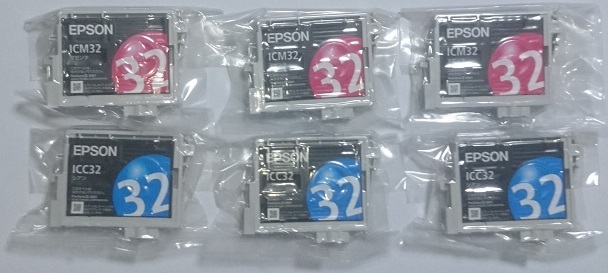 EPSON エプソン 純正 インク カート リッジ シアン ICC32 マゼンタ ICM32 PM 850 870 890 750 770 800 700 720 730 800 820 新品 未開封 ①_画像1