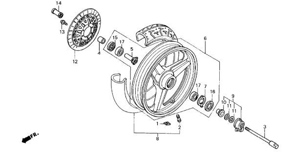 MC15 純正 フロントフォークOHセット 16点 ガイドブッシュ VT250F サス VT250 フォークシール VTZ250 ピストンリング .kbh.mbv.461の画像7