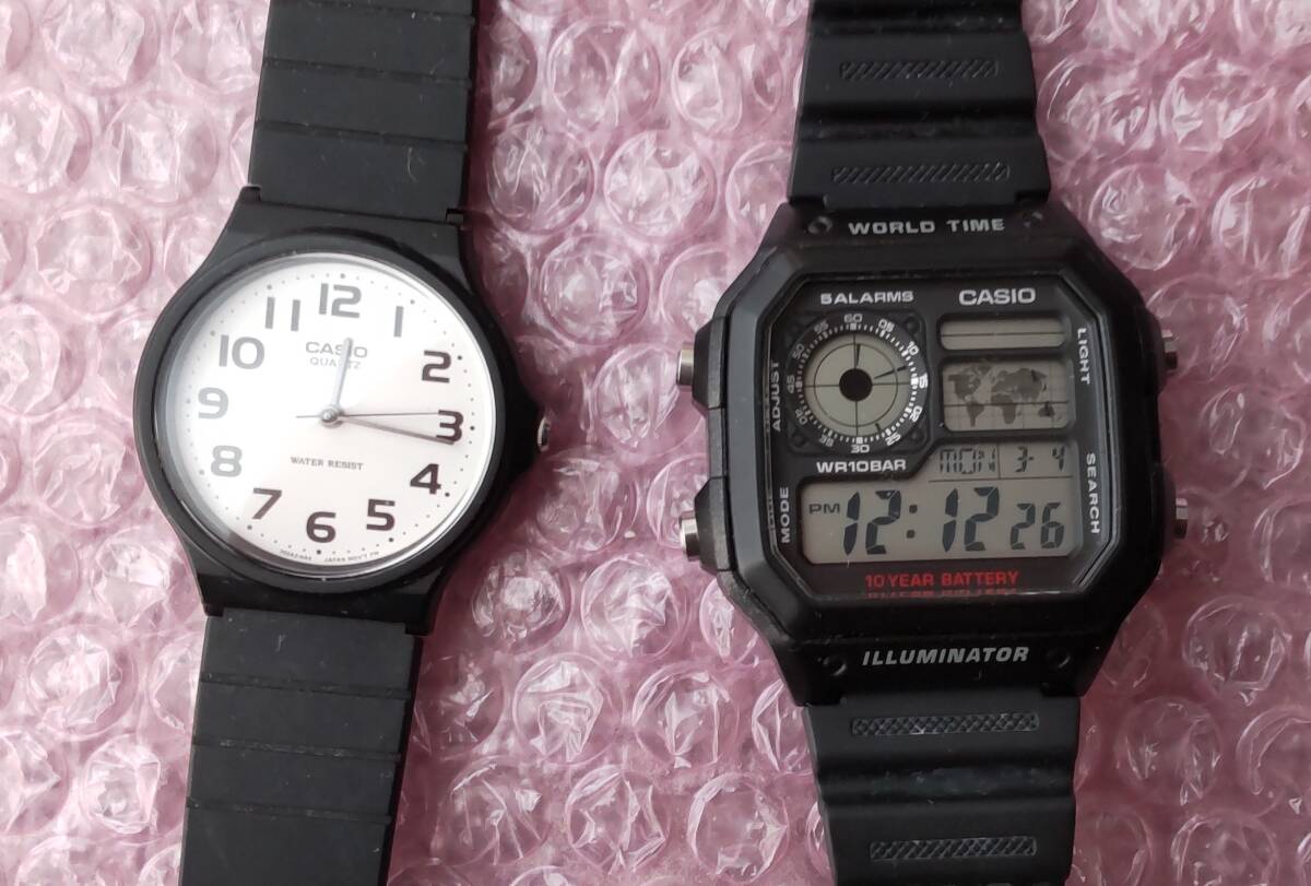 カシオ腕時計　AE‐1200WHワールドタイム　その他　チプカシ中古品、計5個_画像5