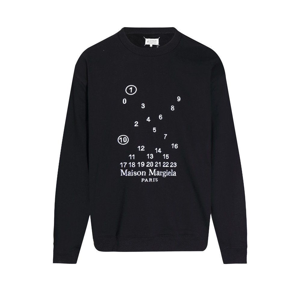 Maison Margiela / メゾンマルジェラ MM6 長袖 tシャツ メンズ レディース 黒 oversize ナンバーロゴ ファッショントップス Lサイズの画像1