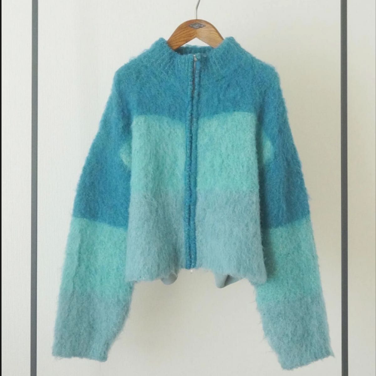 【 DOUDOU 】 ドゥドゥ 新品 ラメ入り シアー カーディガン 青 ブルー DOUDOU 】 ドゥドゥ 新品 ラメ入り シアー カーディガン 青 ブルー