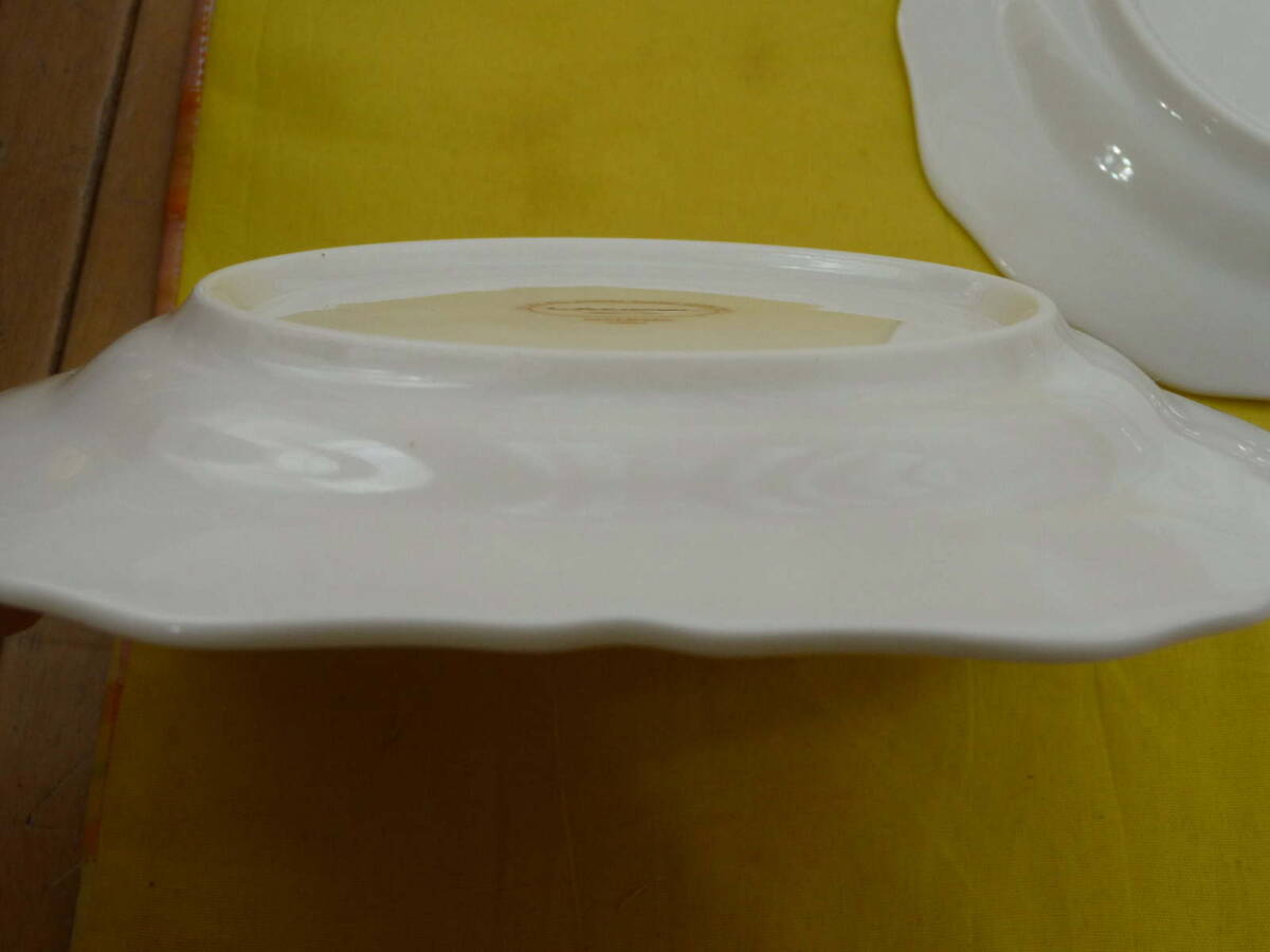 【送料無料】未使用品★LANCEL ランセル 中皿（約16㎝）5枚 丸 角 皿 プレート 籠入り★陶器製