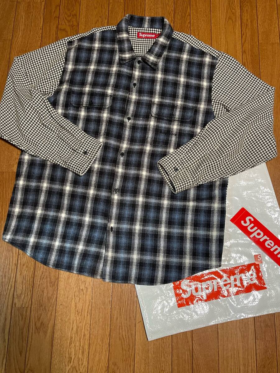 ★ Supreme Houndstooth Plaid Flannel Shirt Size XL★_画像1