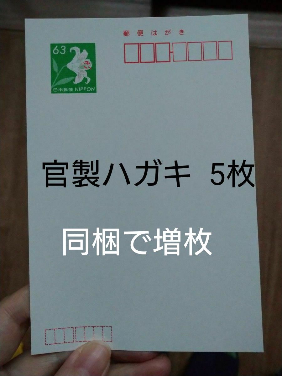 はがき　官製ハガキ　普通はがき　63円×5枚