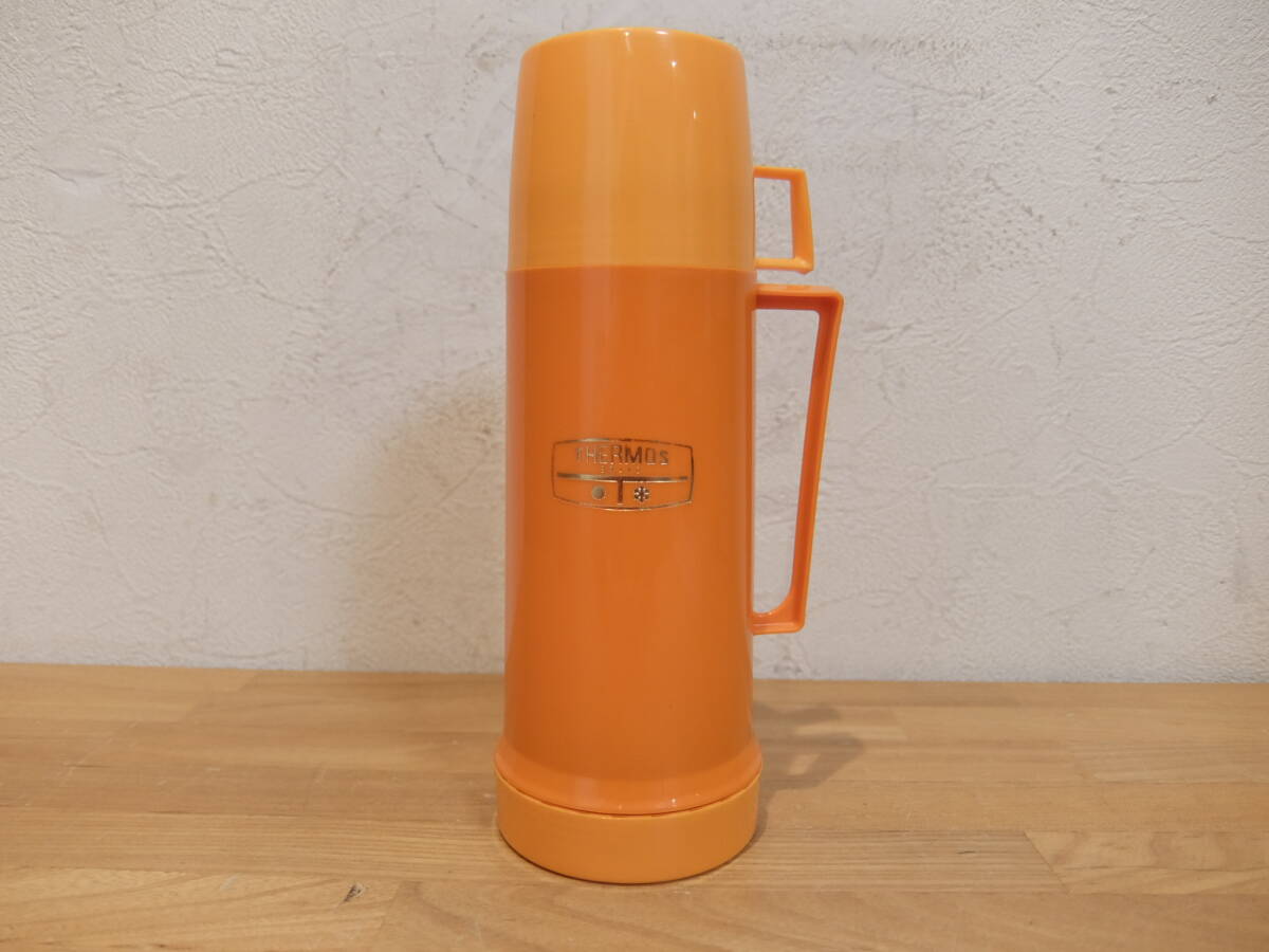 サーモス 魔法瓶 イギリス製 0.25リットル 　オレンジ　昭和レトロ　_画像1