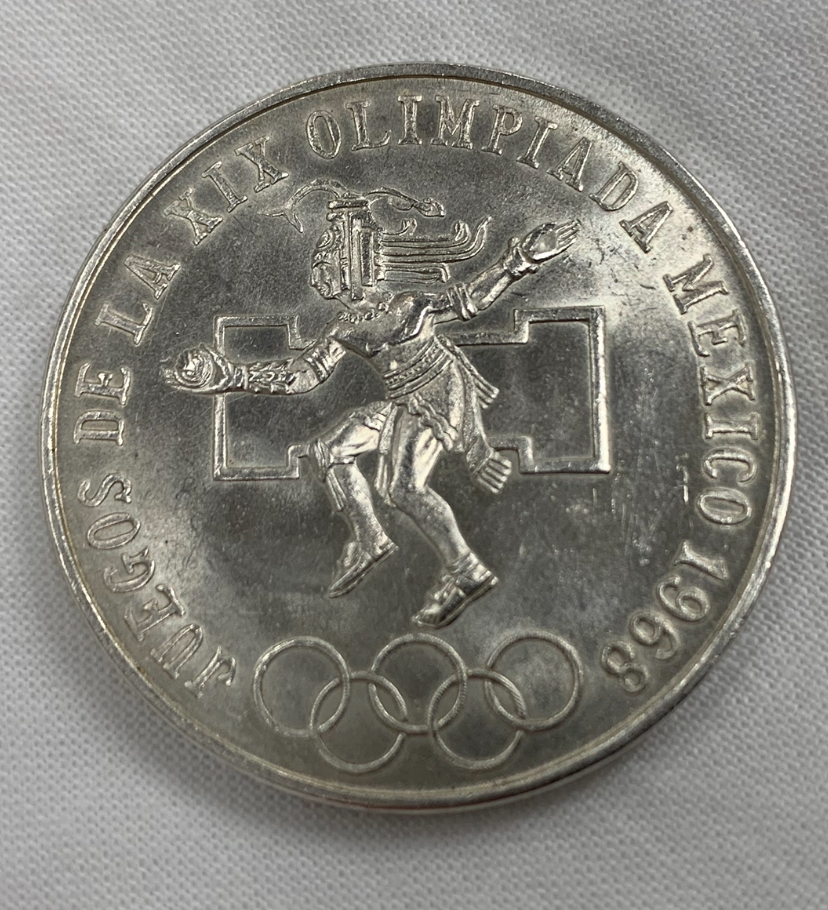 ★1968年 メキシコオリンピック 25ペソ銀貨 22.5g★_画像1