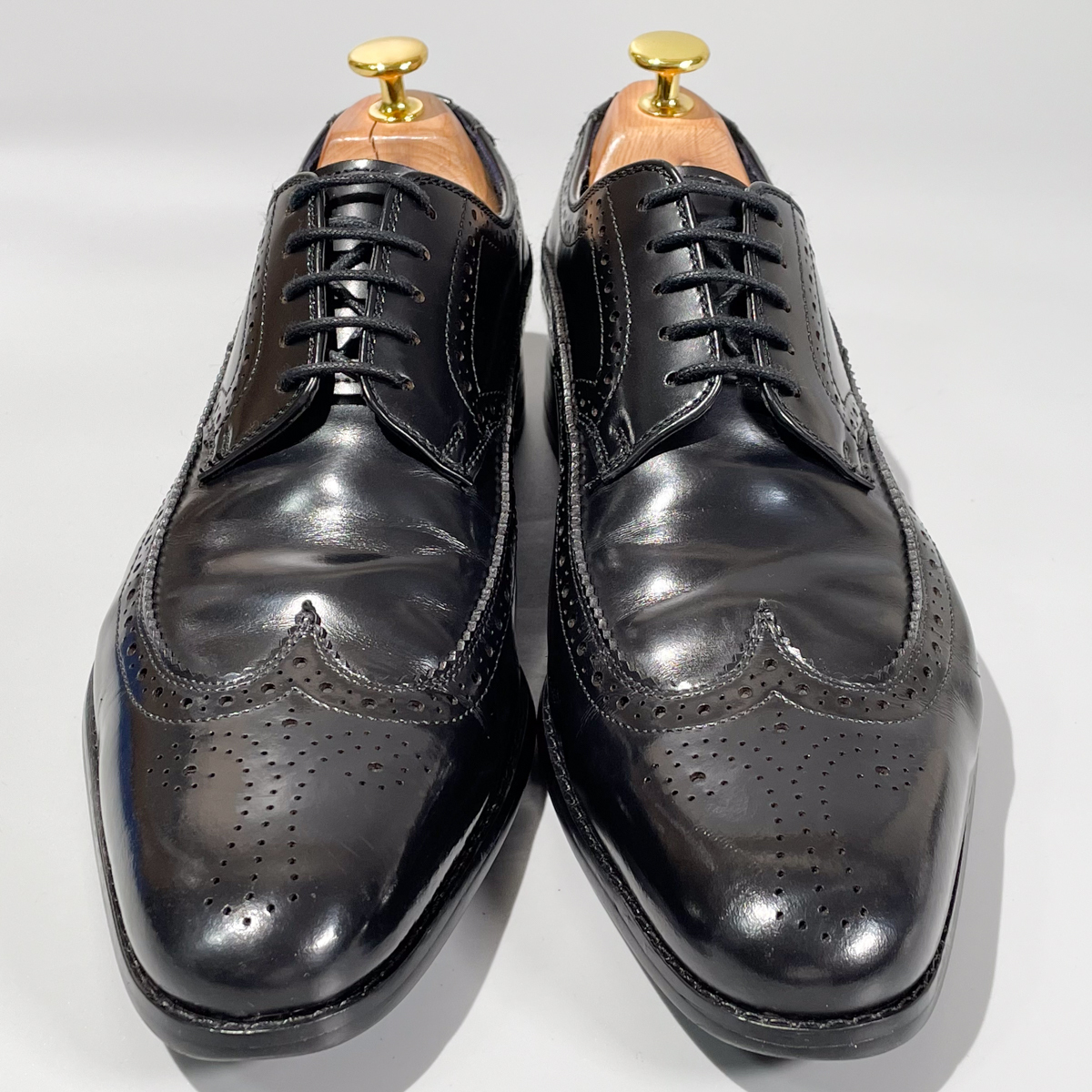 即決 REGAL リーガル ウイングチップ フルブローグ ブラック 黒 メンズ 本革 レザー 革靴 25.5cm ビジネスシューズ フォーマル A1915_画像3