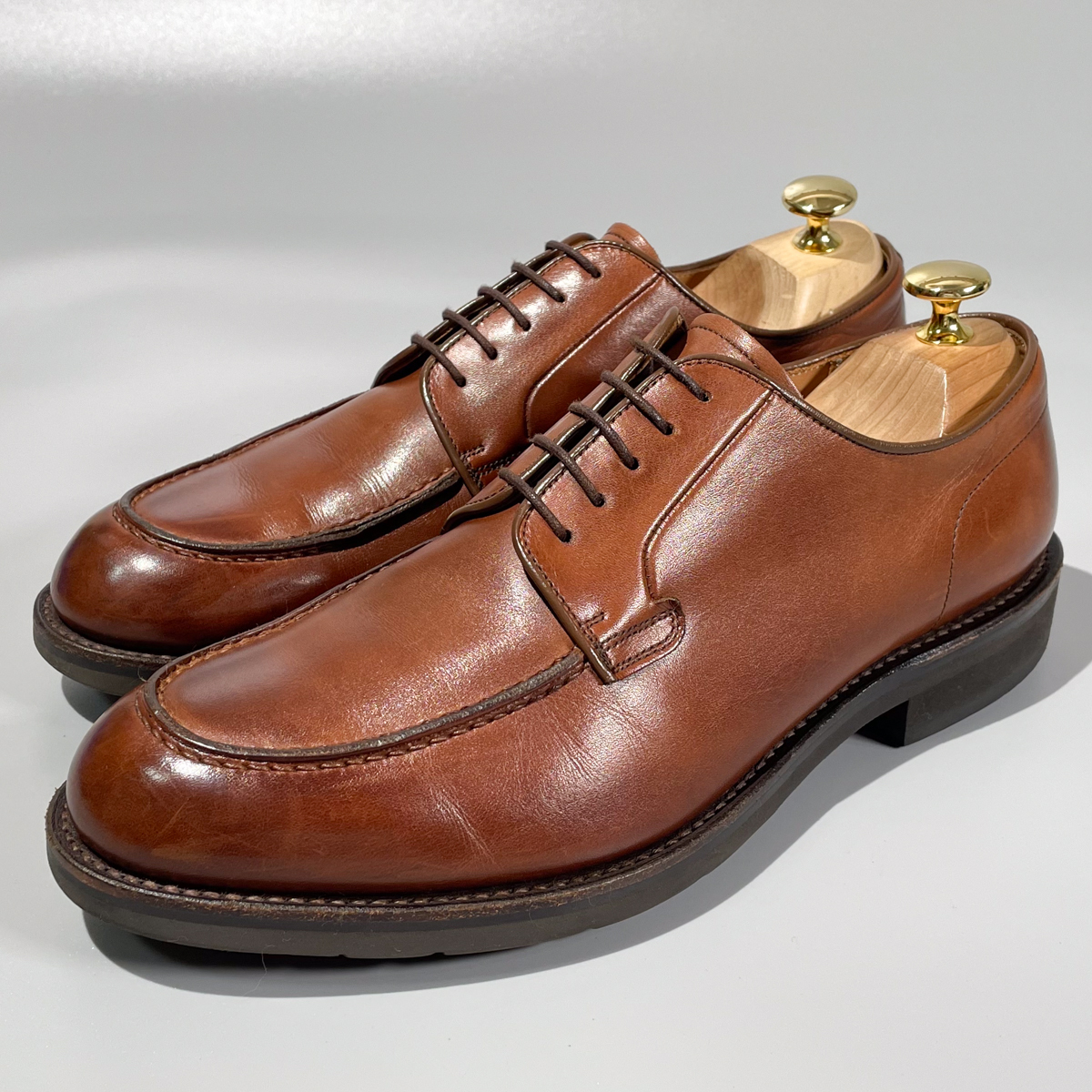 即決 REGAL リーガル Uチップ 外羽根式 ブラウン 茶色 メンズ 本革 レザー 革靴 25cm ビジネスシューズ 紳士靴 フォーマル A1896_画像1