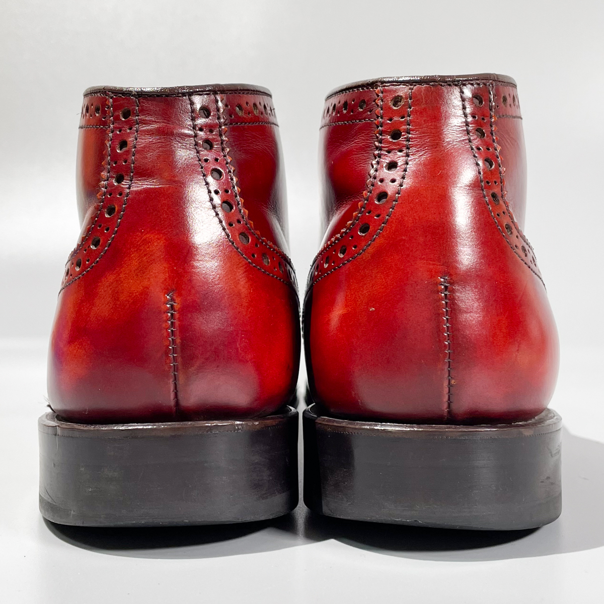 即決 REGAL リーガル ショートブーツ ウイングチップ ハイカット バーガンディ 赤茶色 メンズ 本革 革靴 25.5cm ビジネスシューズ A1892_画像4