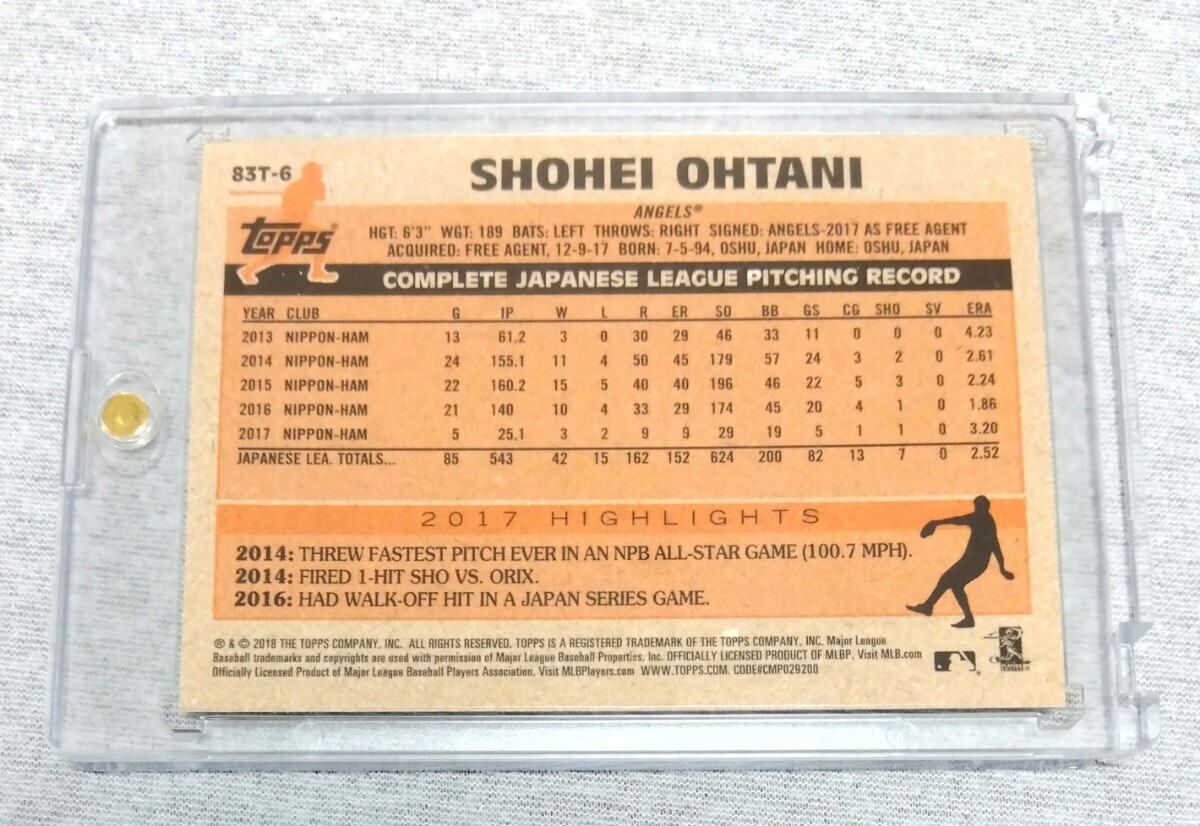 【1円スタート / RC】MLBカード, 大谷翔平(SHOHEI OHTANI), topps Chrome, 1983-2018 35th ANNIVERSARY, 83T-6, ルーキーカードの画像4