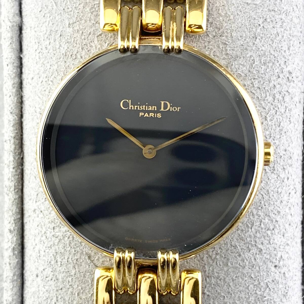 【1円〜】Christian Dior クリスチャン ディオール 腕時計 レディース バギラ 46-154-2 ブラックムーン ゴールド 可動品_画像8