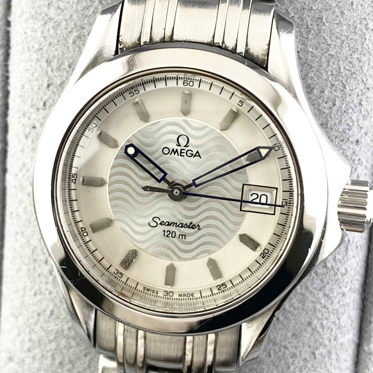 【1円〜】OMEGA オメガ 腕時計 レディース SEAMASTER シーマスター 120m ホワイト文字盤 ラウンドフェイス デイト 可動品