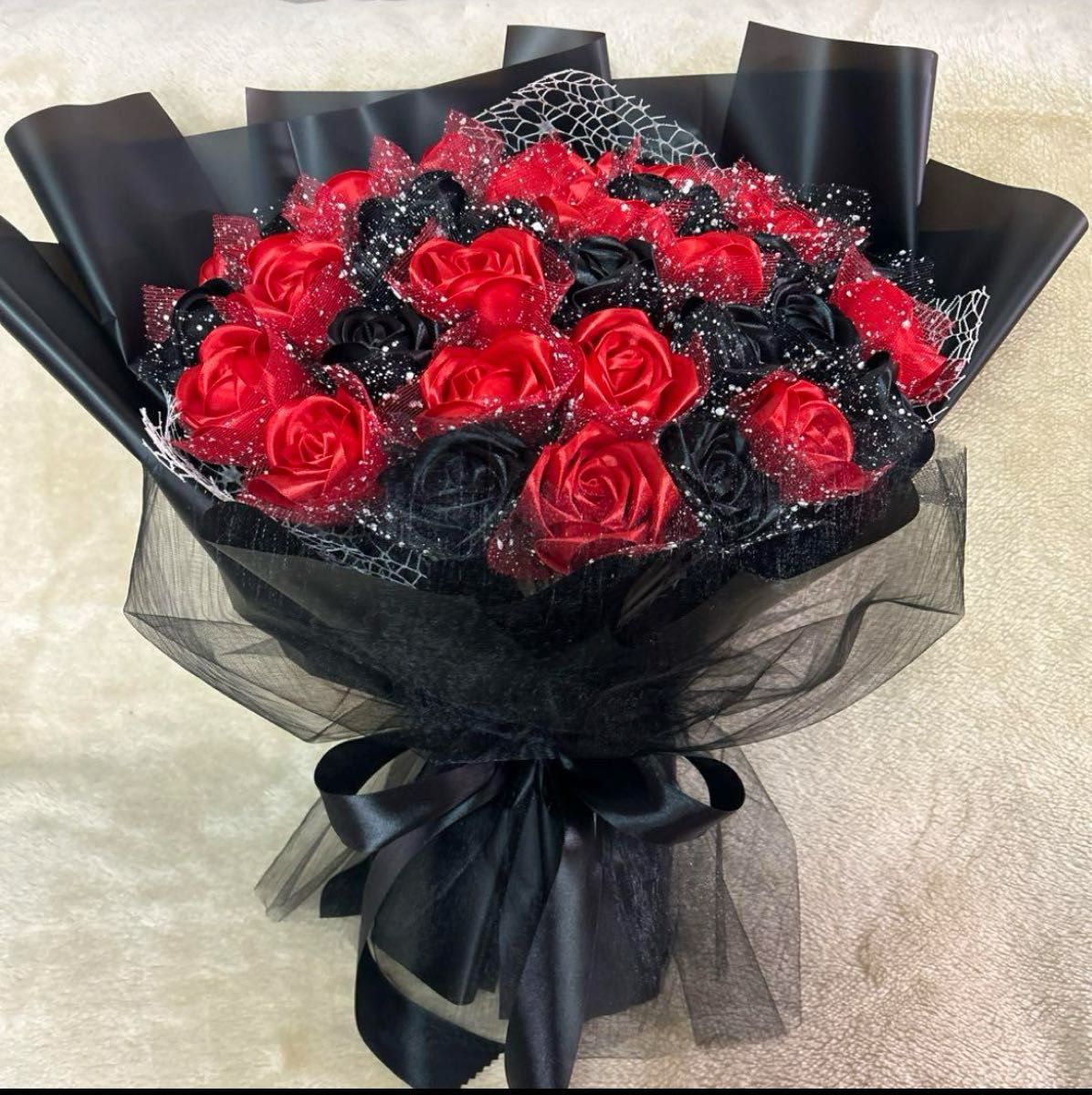 40本黒赤バラブーケ プレゼント お祝い 枯れない花 永生薔薇 40本黒赤バラブーケ プレゼント お祝い 枯れない花 永生薔薇