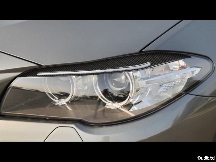 BMW用 F10系 カーボン ヘッドライト アイライン パネル カバー5シリーズ F11 トリム フレーム 外装 ライト フロント _お取り付けのイメージ写真です。
