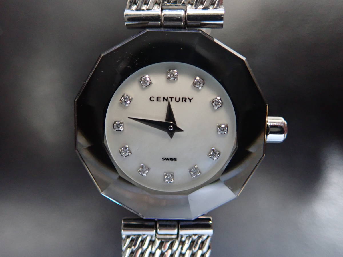 CENTURY Century TIME GEM ракушка циферблат 12P diamond женские наручные часы 2019.03 месяц батарейка заменена 