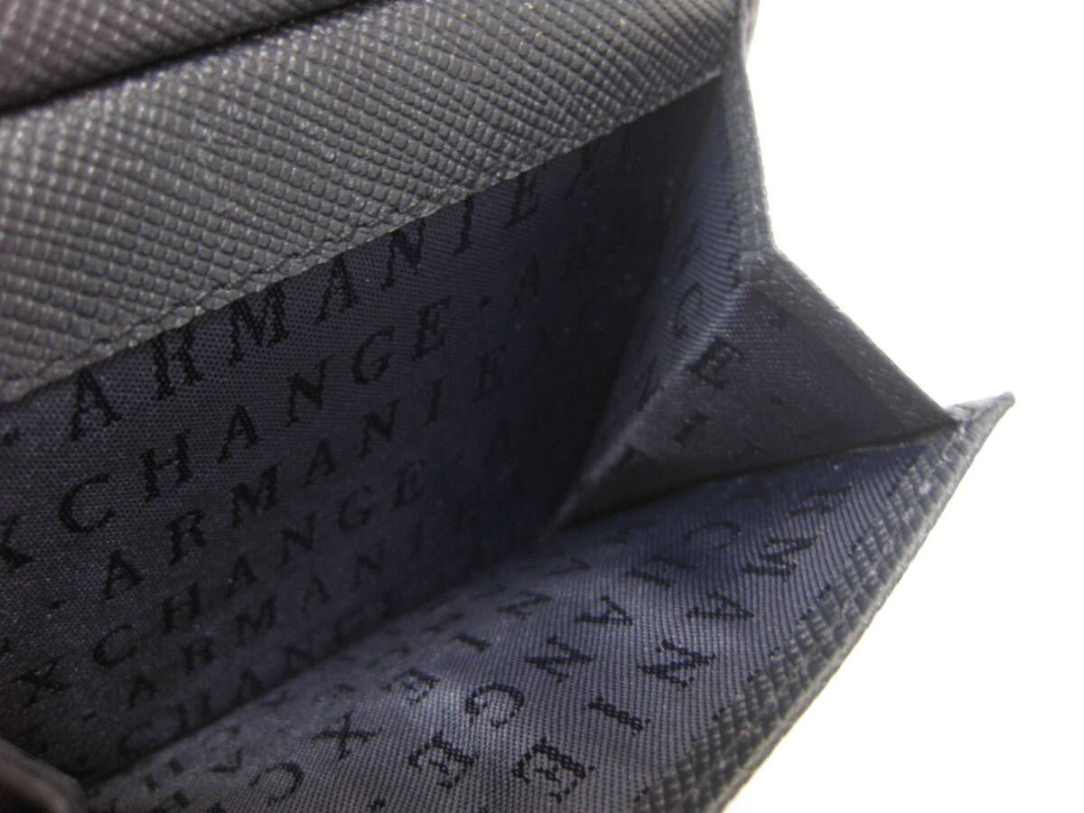 美品 A/X ARMANI EXCHANGE アルマーニエクスチェンジ 二つ折り 財布 ネイビー 紺 レザー メンズの画像8