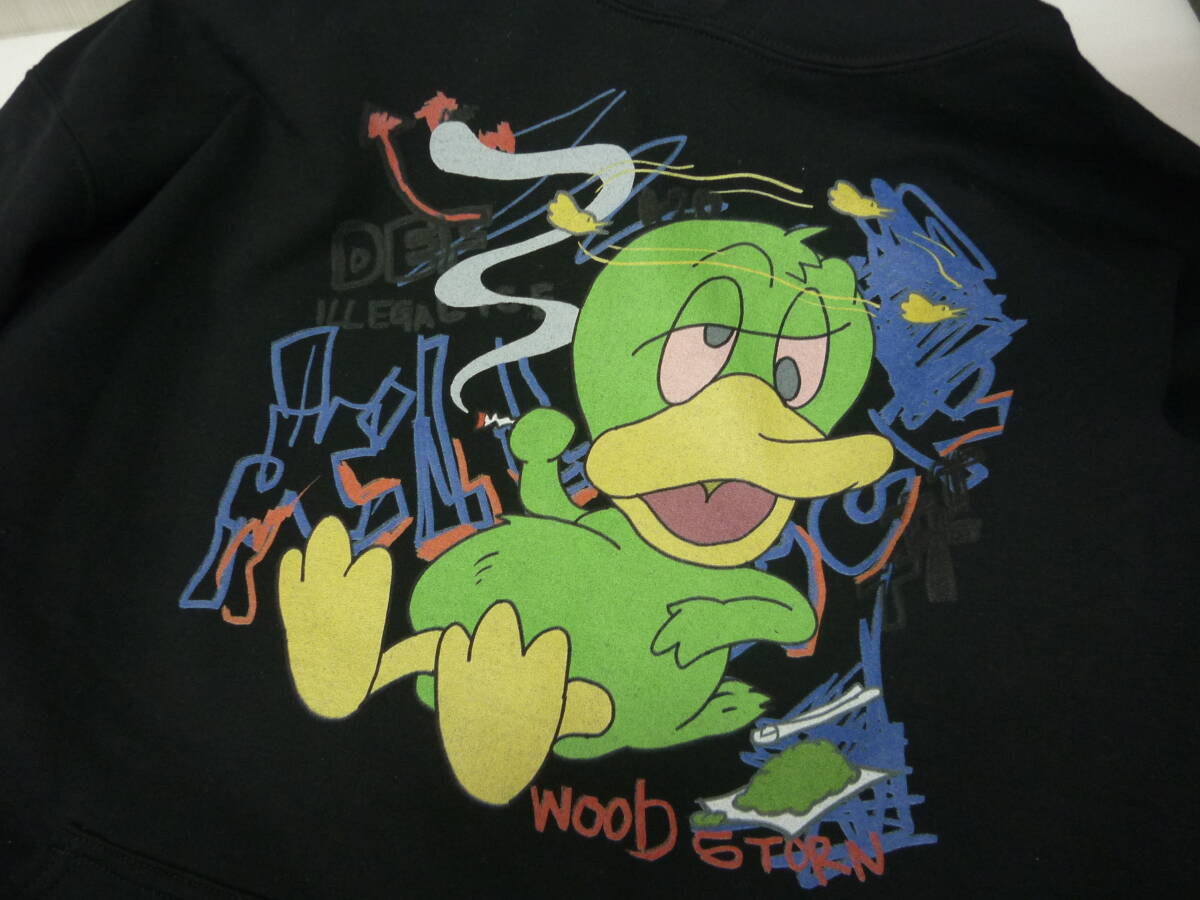 ZAC VARGAS ザックバルガス DACK GRAFFITI hoodie ダック グラフィティ フーディー パーカー ブラック 黒 ヴィンテージ加工（95）a_画像4