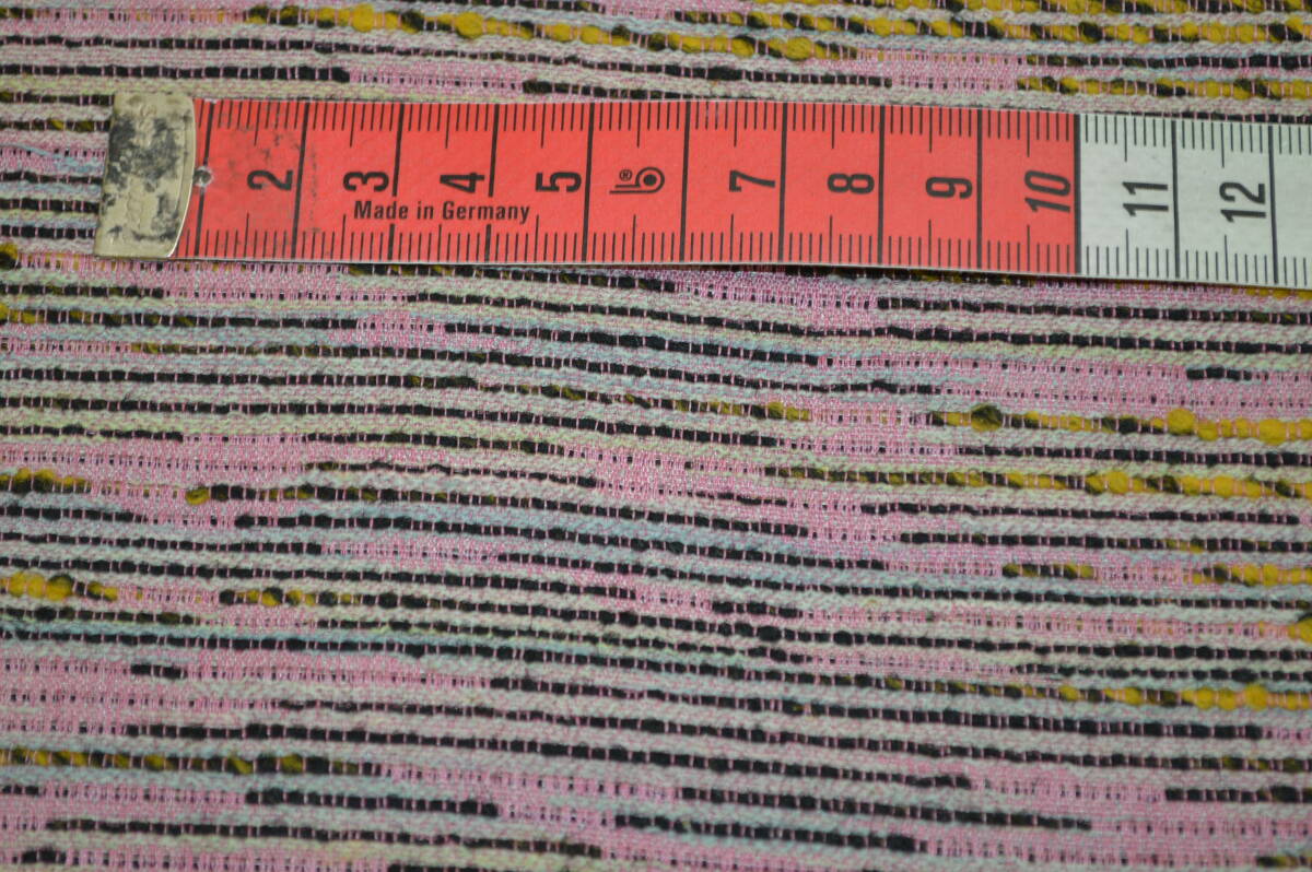 【きものや】K33 未使用品 美品 ウール交織 羽尺反物 裂き織風 横段 灰藤色 の画像4