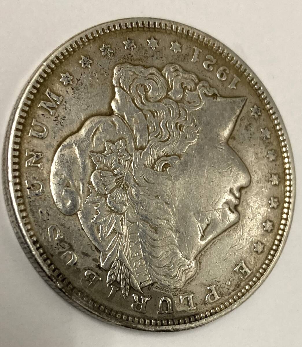 1円～【中古/美品】1921年 1ドル銀貨 アメリカコイン モルガンダラー 古銭 外国コイン ONE DOLLAR UNITED STATES OF AMERICA 外貨 約26.7gの画像3