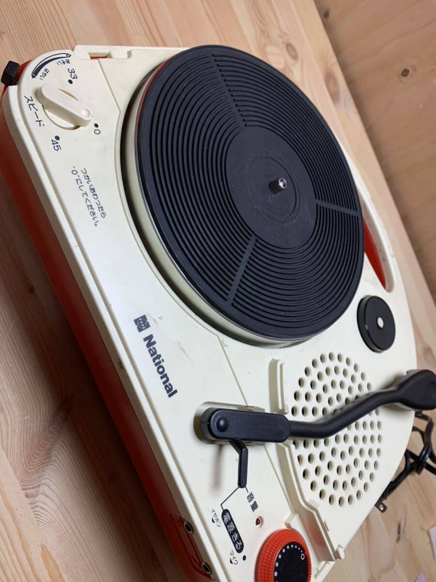 National ポータブル　レコードプレーヤー SG-501N 通電確認　とてもかわいい♪_画像4