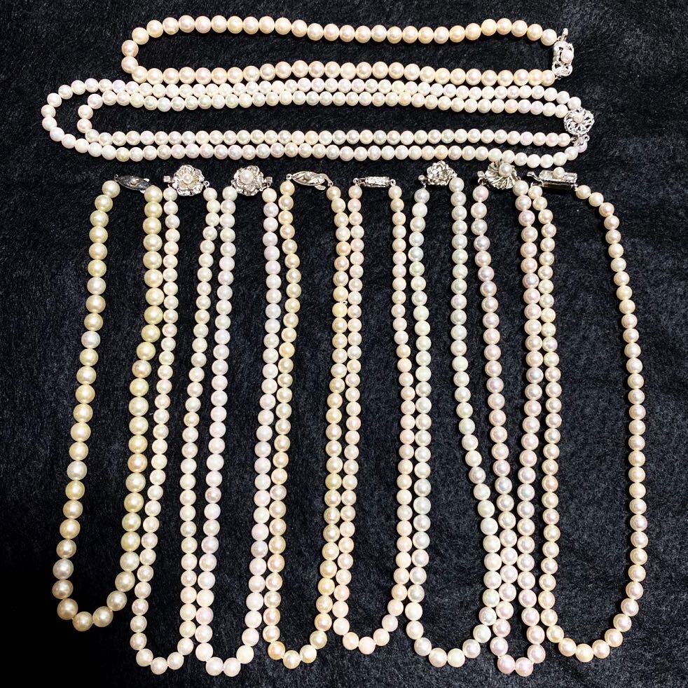 全て アコヤ真珠 ネックレス パール pearl jewelry 925 silver necklace accessory 本真珠 あこや アクセサリー シルバー 冠婚葬祭 310g