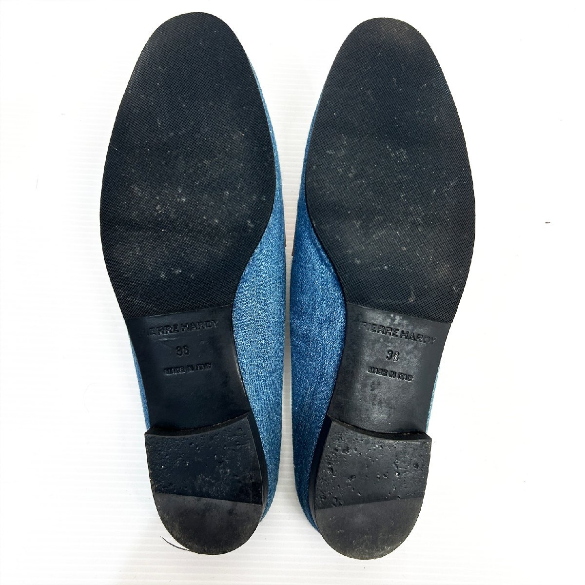 PIERRE HARDY Pierre a Rudy leather Denim slip-on shoes flat shoes size 38 lady's Is3-5