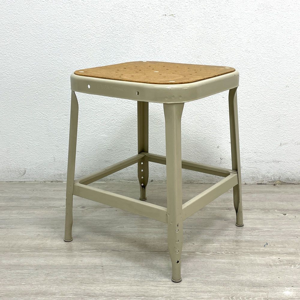 ● リオン LYON ファクトリースツール FACTORY STOOL Sサイズ プッティーホワイト プレスウッドシート インダストリアル P.F.S取扱の画像1