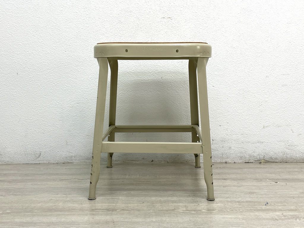 ● リオン LYON ファクトリースツール FACTORY STOOL Sサイズ プッティーホワイト プレスウッドシート インダストリアル P.F.S取扱_画像2