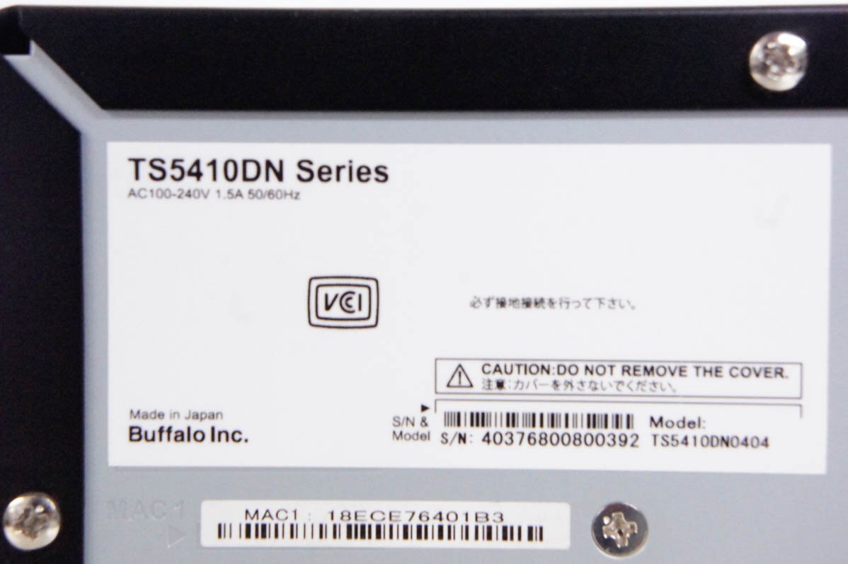 1 BUFFALO バッファロー TeraStation TS5410DN0404 HDD 1TB*4 計4TB_画像6