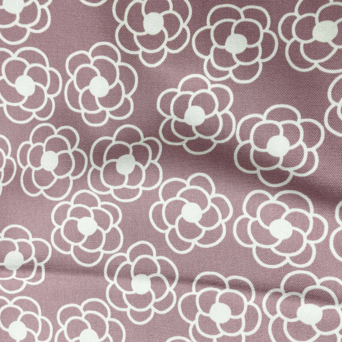 1ｍカメリア柄コットン綿オックス生地はぎれ布つばきエレガント花柄ピンクパープル椿の画像5