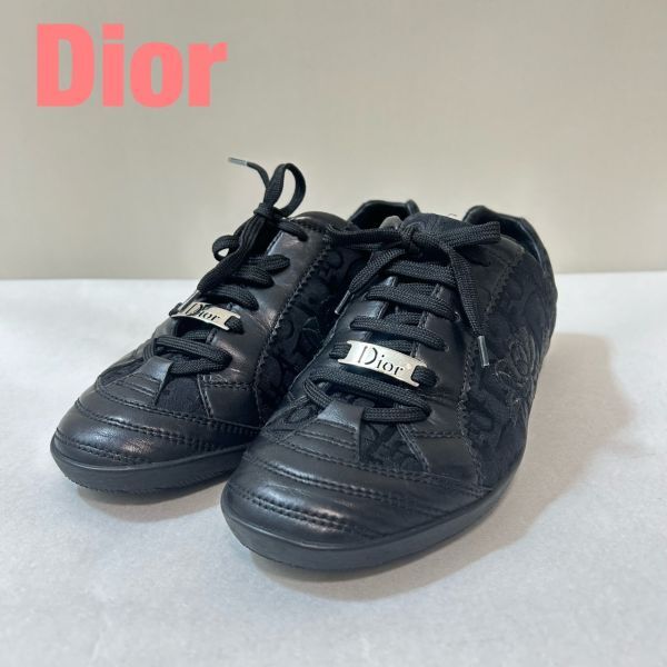 U0014*10 близко год модели прекрасный товар Dior Christian Dior кожа общий рисунок Toro ta- Logo вышивка чёрный женский спортивные туфли обувь обувь 38
