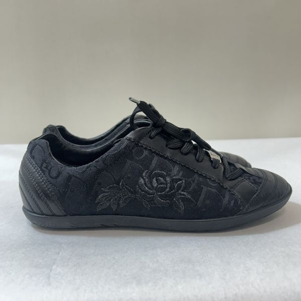 U0014*10 близко год модели прекрасный товар Dior Christian Dior кожа общий рисунок Toro ta- Logo вышивка чёрный женский спортивные туфли обувь обувь 38