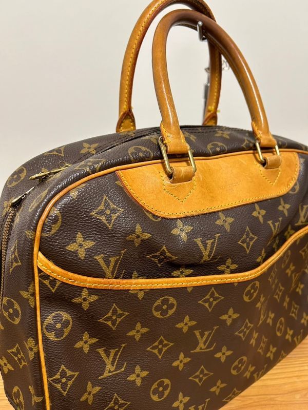 D0008★30 LOUIS VUITTON ルイヴィトン ドーヴィル ボーリングヴァニティ モノグラム ハンド レザー バッグ 鞄 レディース 名作 M47270_画像3