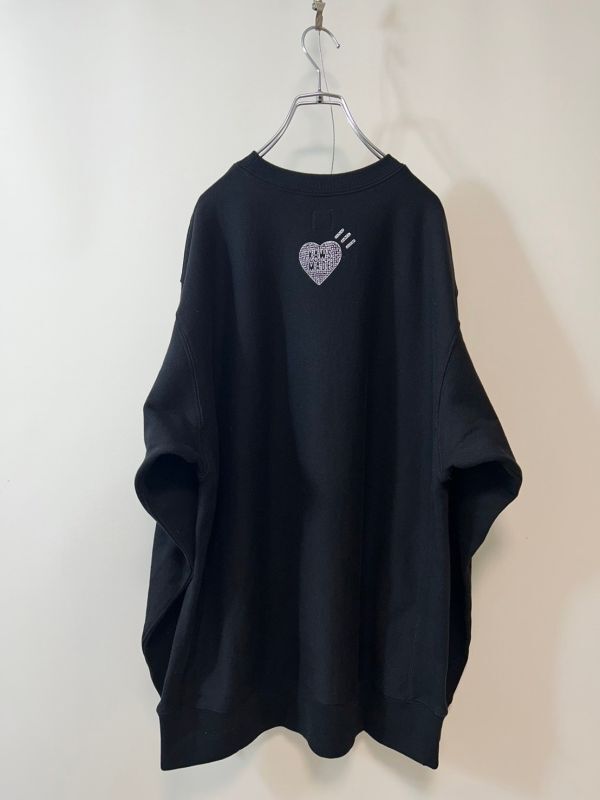 H0006★8 美品 HUMAN MADE x KAWS ヒューマンメイド カウズ メンズ スウェット トレーナー SWEATSHIRT KAWS ロゴ ブラック sizeL_画像2