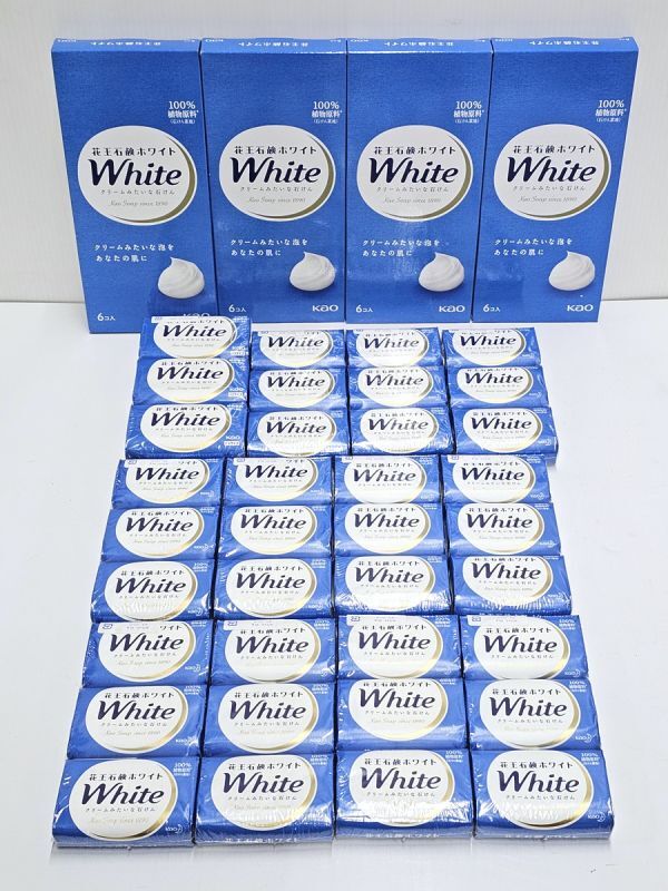 3-220-80  花王 ホワイト 固形石鹸 85g×57個/130g×3個 計60個まとめて★クリームみたいな石けん ホワイトフローラル 未使用品の画像1