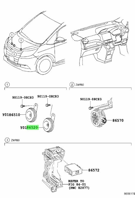  Toyota RAV4 high pitch draw pitch do horn ASSY High Low Pitched Horn Set ×1 TOYOTA original Genuine JDM OEM Manufacturers genuine products unused 