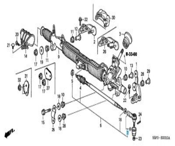 ホンダ シビック エンドCOMP タイロツド END COMP TIE ROD HONDA 純正 JDM OEM メーカー純正品_画像2