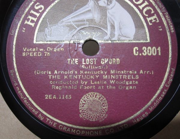 12インチSP・英国盤・ケンタッキー ミンストレルズThe Kentucky Minstrels・In the Gloaming/ The Lost Chord・HMV・240405_画像5