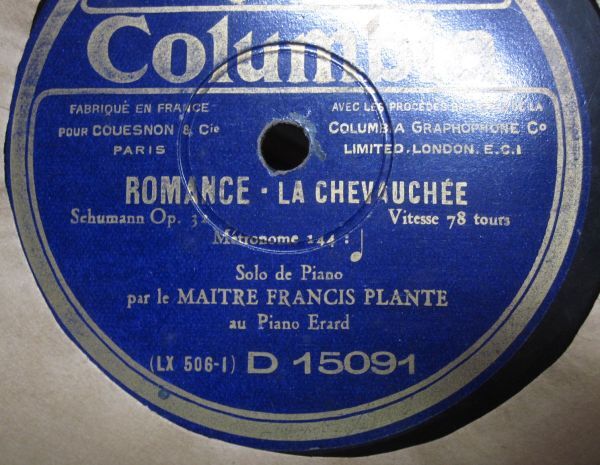 12''SP・仏国盤London限定・フランシス プランテMaitre francis plante・エチュードEtude No.4 Torrent/Romance -La chevauche・240418の画像3