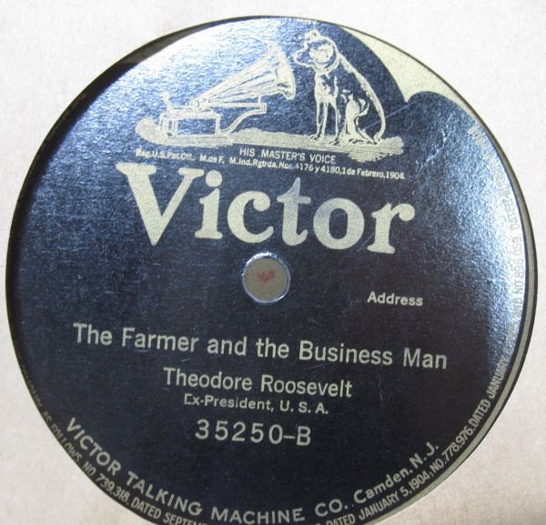 12''SP 米国盤 セオドア ルーズベルトTheodore Roosevelt(1912演説)なぜトラストとボスは進歩党に反対するのか/農夫とビジネスマン 240402の画像4