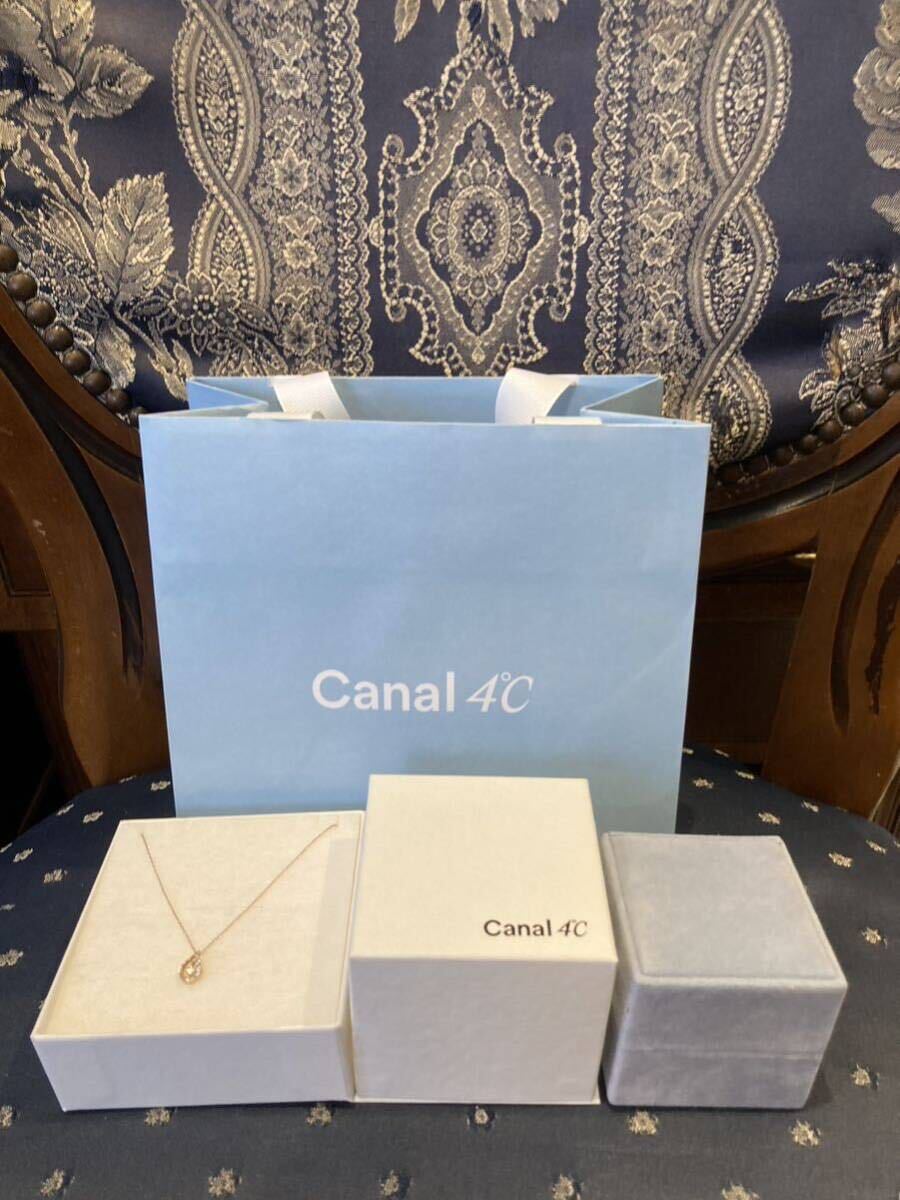 新品 正規品 canal4℃ カナルヨンドシー ネックレス k10 ダイヤモンド 7粒 箱 ケース 紙袋 リボン ゴールド プレゼント ダイア_画像8