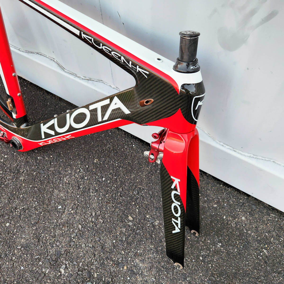 KUOTA KUEEN-K クオータ クイーン TRPブレーキ付属 フレームセット TTバイク カーボン スポーツ 自転車 ジャンク品 #ST-02106_画像2