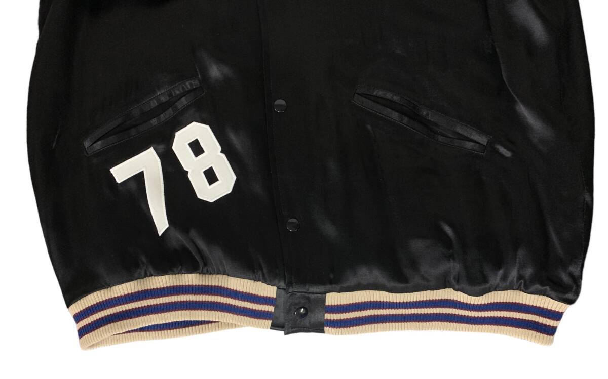 HOUSTON (ヒューストン) RAYON AWARD JACKET（EAST）レーヨンアワードジャケット XXL 51250 ブラック 黒 メンズ/025