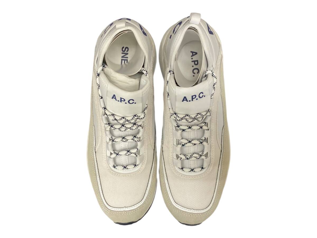 A.P.C. (アーペーセー) ランアラウンド スニーカー Run Around Sneakers PAACT M56084 AAB 41 26.5cm前後 白 ホワイト（TN） メンズ/009_画像3