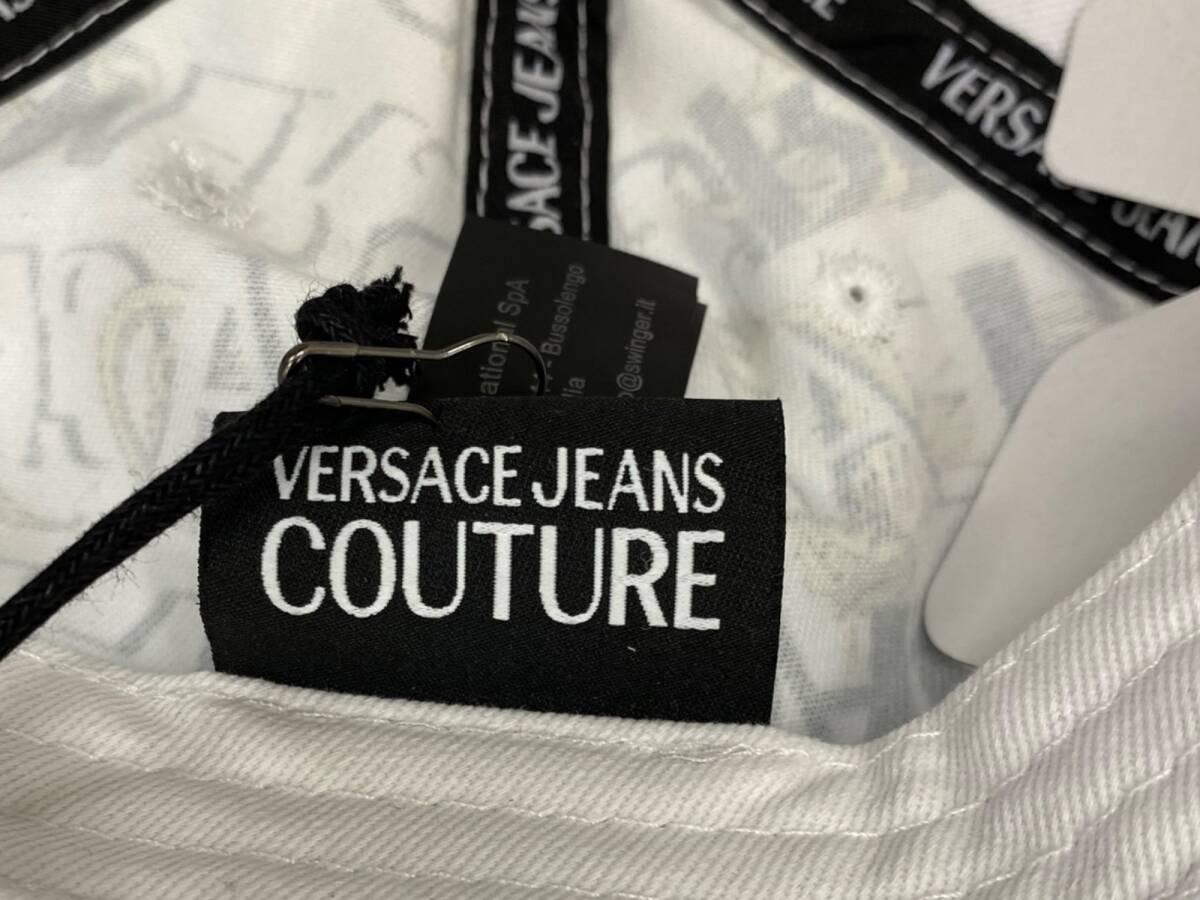 VERSACE JEANS COUTURE (ヴェルサーチェジーンズ) 73YAZK18 キャップ 帽子 ZG107 総柄 F 白 ホワイト メンズ/009_画像6