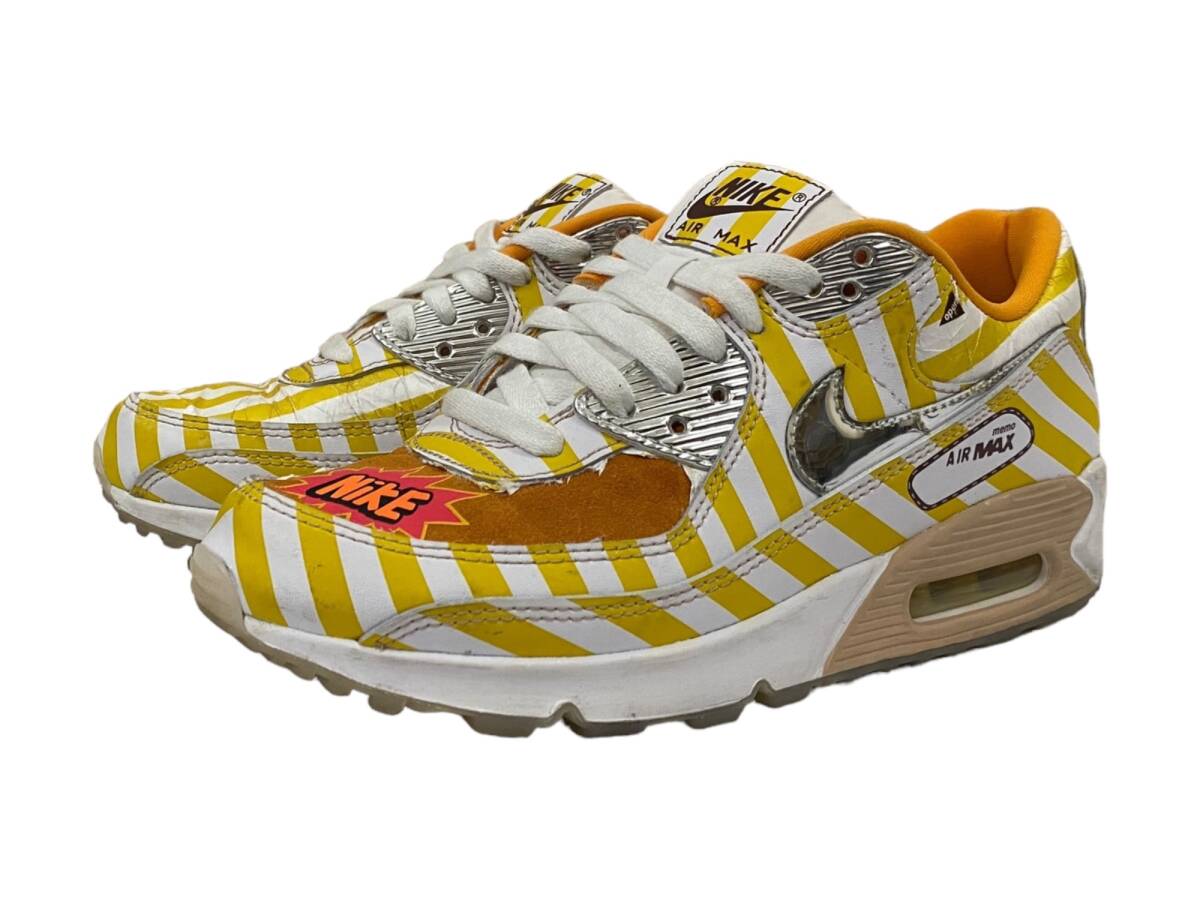 NIKE (ナイキ) AIR MAX 90 SE SWOOSH MART SPEED スニーカー DD5481-7735 US8 26cm イエロー×ホワイト メンズ/078_画像1