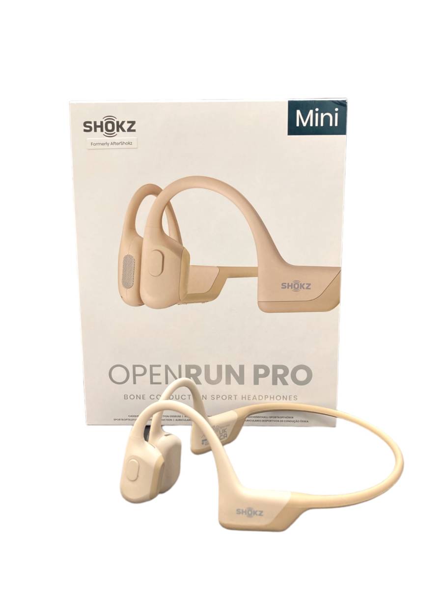 SHOKZ (ショックス) Open Run Pro MIni ワイヤレス 骨伝導イヤホン Bluetooth ベージュ 家電/027