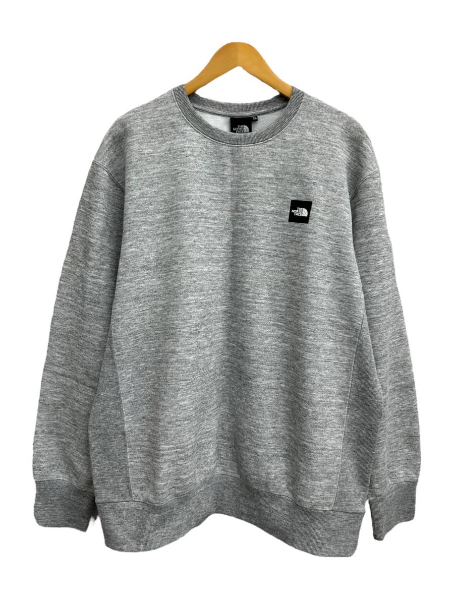 THE NORTH FACE (ザノースフェイス) スクエアロゴクルースウェット Square Logo Crewneck Sweat NT62133 XL グレー メンズ/009