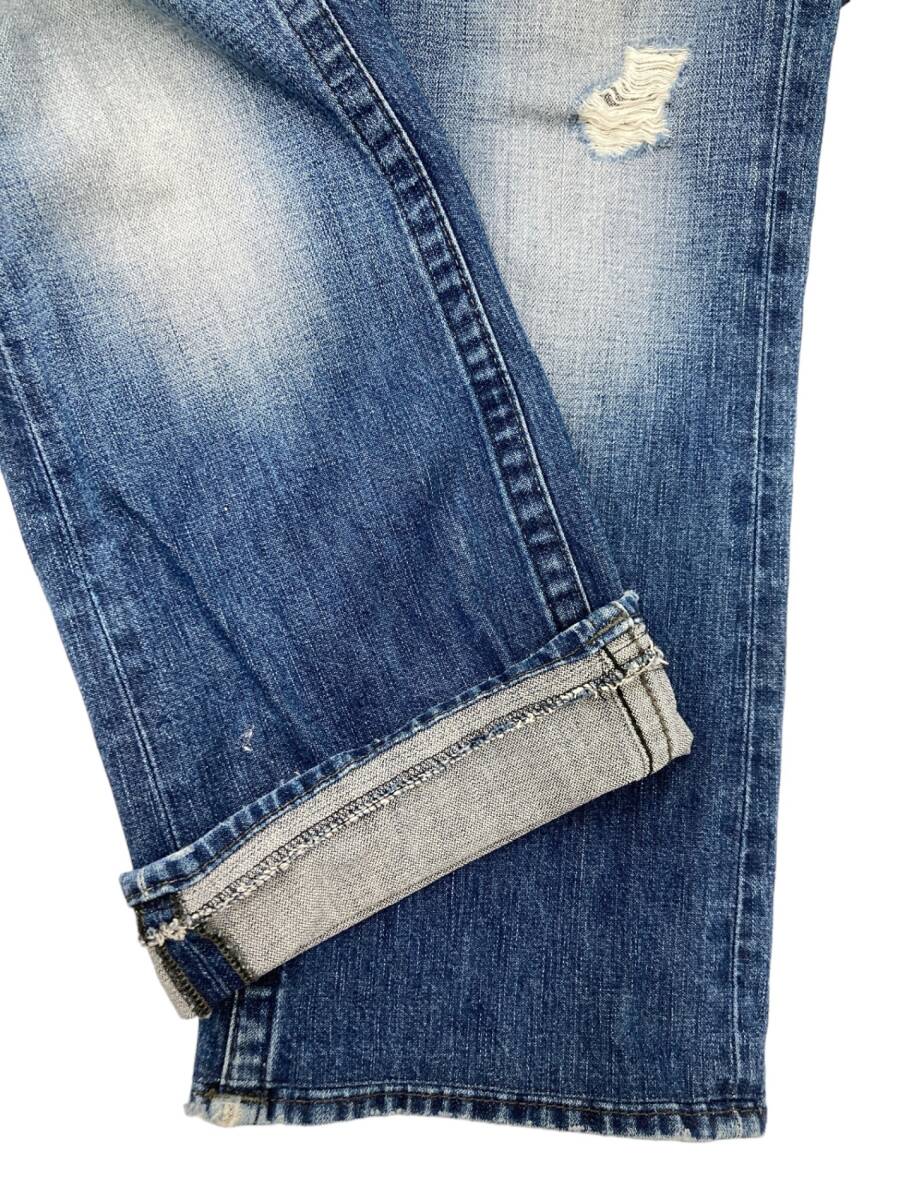 TRUE RELIGION トゥルーレリュージョン Denim Billy Jeans USA製 デニムパンツ フレアライン スタッズ 牛革パッチ 112790 32 ブルー/028_画像9