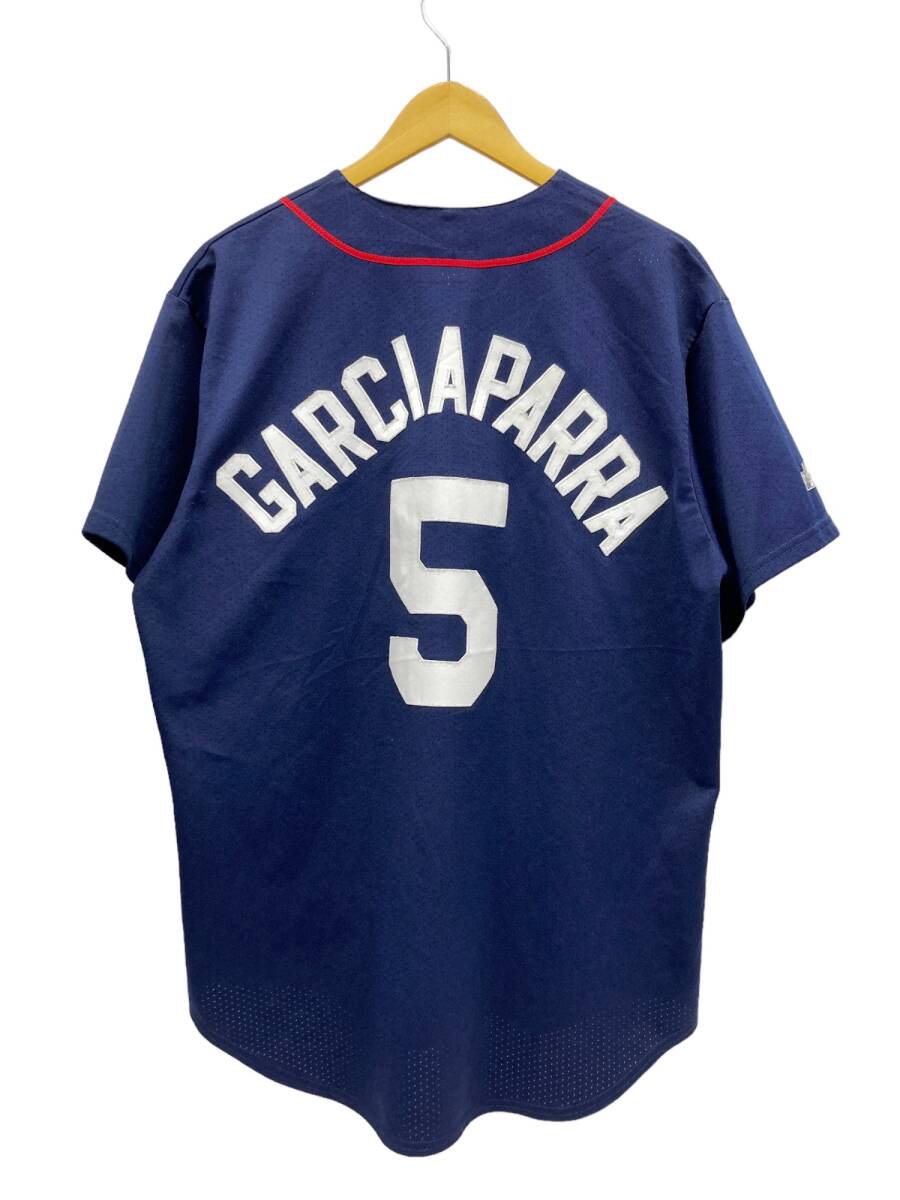 古着 Majestic MLB BOSTON REDSOX GARCIAPARRA マジェスティック ボストン レッドソックス ベースボールシャツ XL ネイビー/028の画像2
